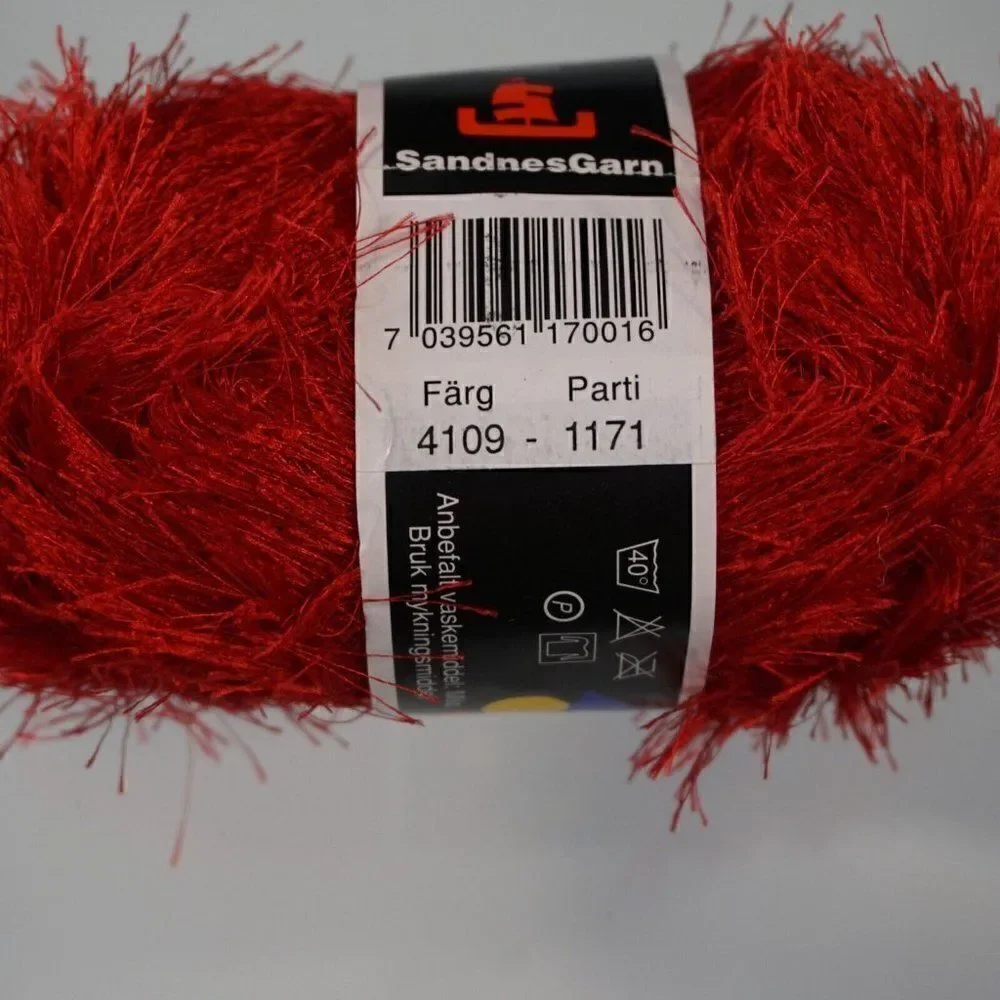 Funny Pelsgarn 4109 Eyelash Yarn Sandnes Garn Red Rust Color 1 Skein